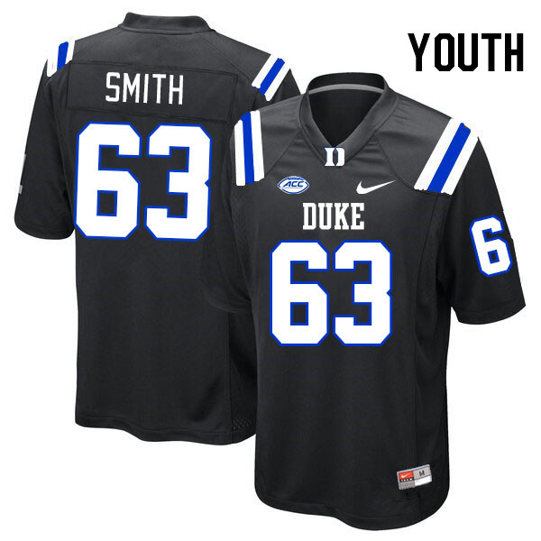 Youth #63 Bradley Smith Duke Blue Devils College Football Jerseys Stitched-Black